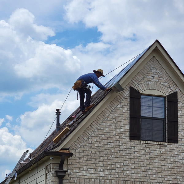 man on roof