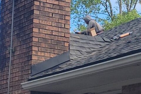 chimney flashing replaced during roof replacement